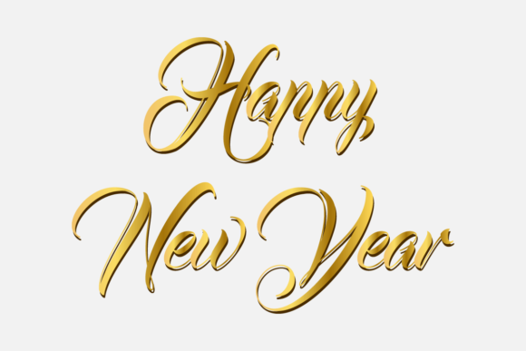 Strategic Visual Positioning with New Year Calligraphy Gold Text Vector Assets