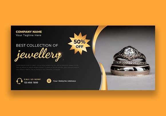 Stunning Jewelry Facebook Cover Banner Template